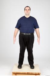 Whole Body Man White Casual Overweight Studio photo references